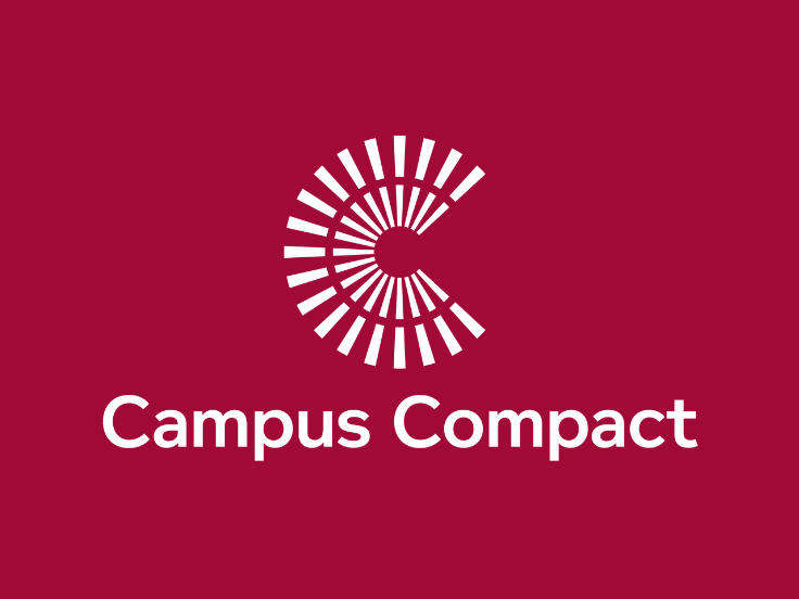 Campus Compact logo with a red background and white lettering.